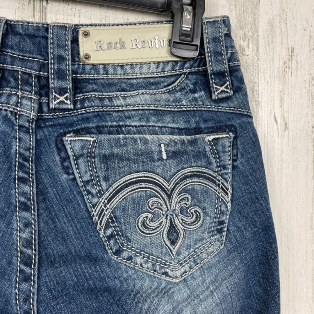 Rock Revival Adele Capri‎ denim jeans low rise Y2K size 25 distressed fading
